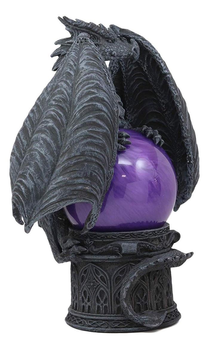 Ebros Gift Ebros Midnight Climbing Winged Dragon Purple Blood Sandstorm Ball Statue 10"H