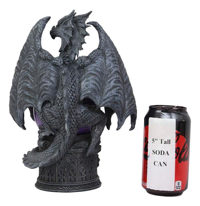 Ebros Gift Ebros Midnight Climbing Winged Dragon Purple Blood Sandstorm Ball Statue 10"H