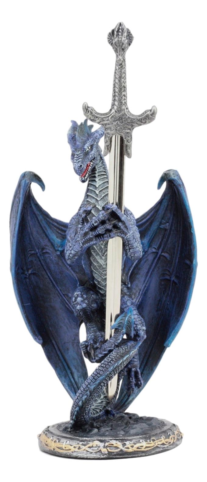 Ebros Gift Ebros Midnight Storm Blade Ruth Thompson Dragon Holder Statue With Letter Opener Knife
