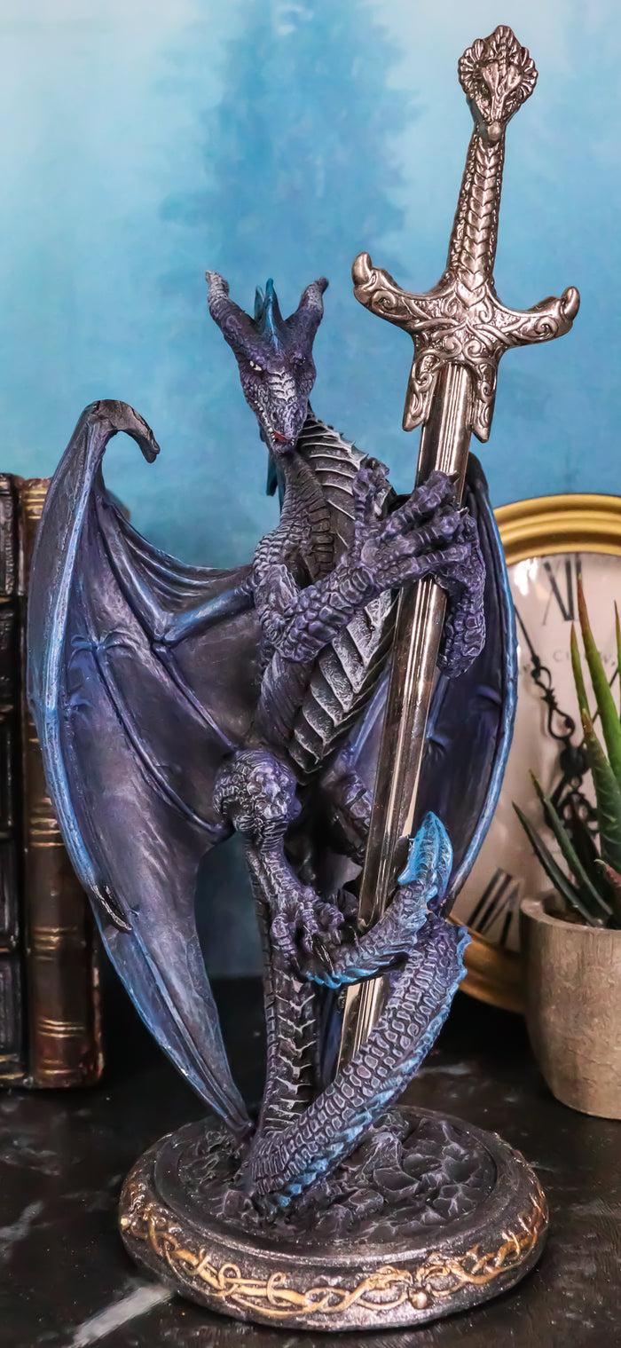 ebros gift Ebros Midnight Storm Blade Ruth Thompson Dragon Holder Statue With Letter Opener Knife