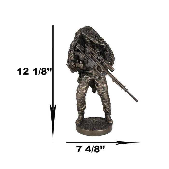 Ebros Gift Ebros Military Marksman Marine Camouflage Sniper Statue Modern Warfare Specialist Unit Figurine Behind Enemy Lines