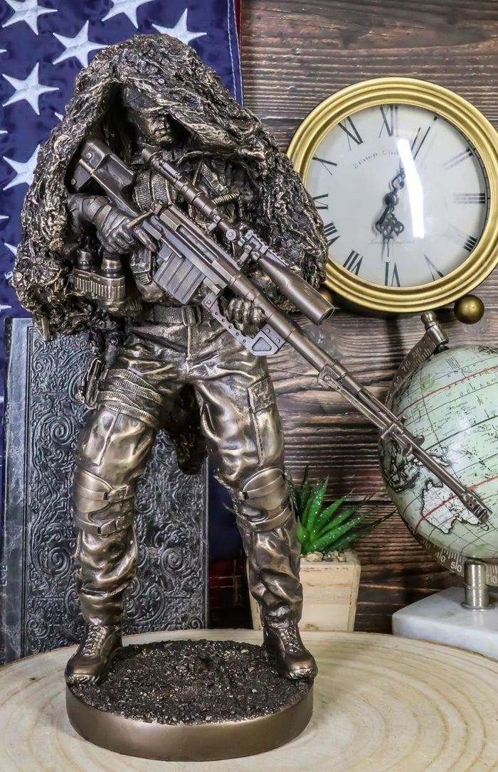ebros gift Ebros Military Marksman Marine Camouflage Sniper Statue Modern Warfare Specialist Unit Figurine Behind Enemy Lines