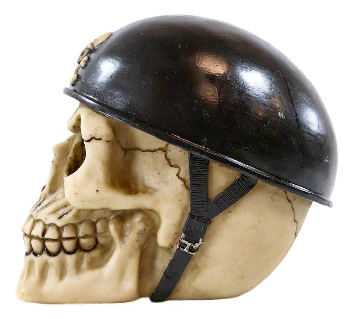 Ebros Gift Ebros Military Skull With Crossbones Helmet Gear Figurine 5"H Skeleton Cranium Skulls