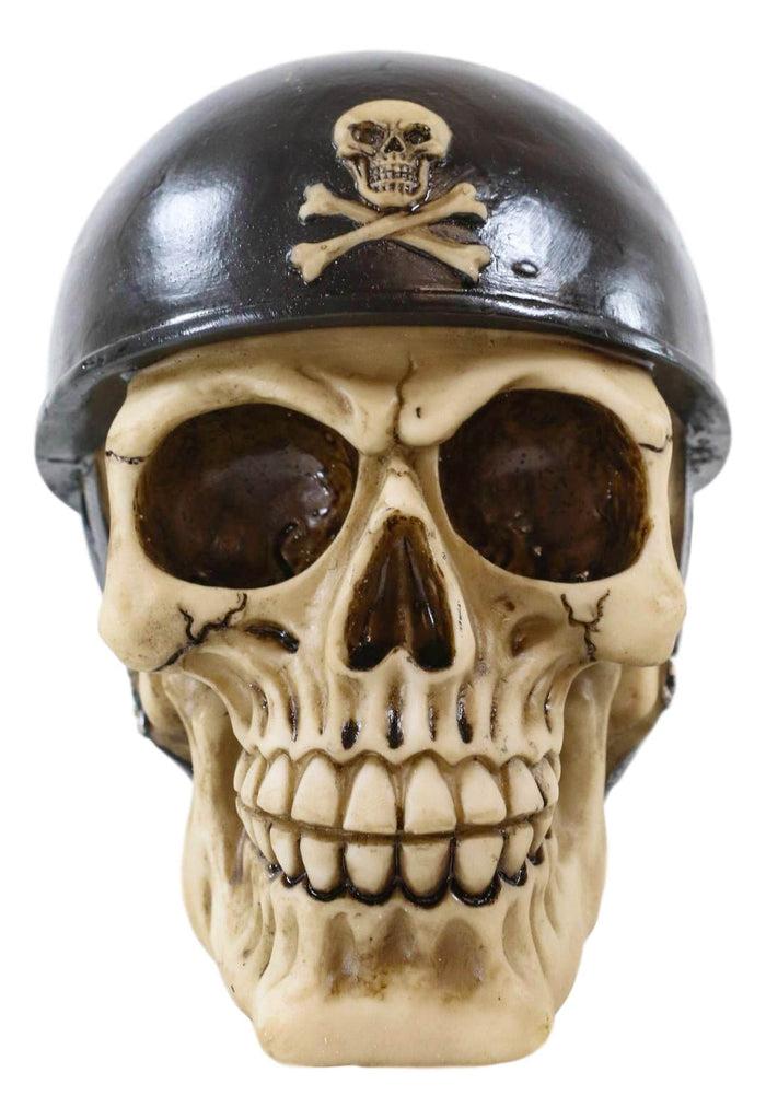 Ebros Gift Ebros Military Skull With Crossbones Helmet Gear Figurine 5"H Skeleton Cranium Skulls