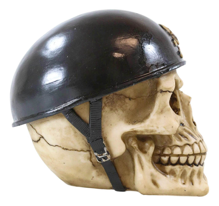 Ebros Gift Ebros Military Skull With Crossbones Helmet Gear Figurine 5"H Skeleton Cranium Skulls