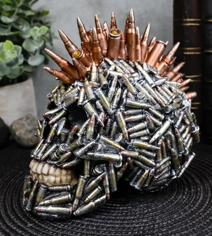 Ebros Gift Ebros Military World War Rifle Bullet Shell Casings Mohawk Punk Skull Figurine