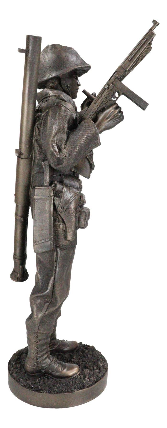 Ebros Gift Ebros Military WW2 Staff Sergeant Squad Commander Smoking Cigar Statue Military War Era Soldier Decorative Figurine 13.25"Tall
