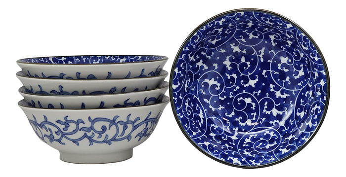Ebros Gift Ebros Ming Style Floral Vines Ceramic Bowls Pack Of 5 Made In Japan 32oz 8"Dia
