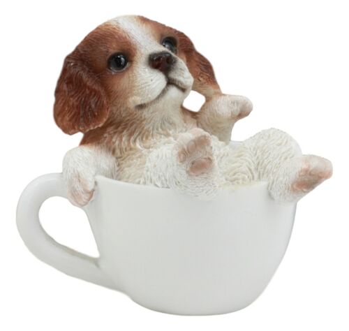 Ebros Gift Ebros Mini Adorable Cavalier King Charles Spaniel Dog Teacup Statue Pet Pal 2.5"H