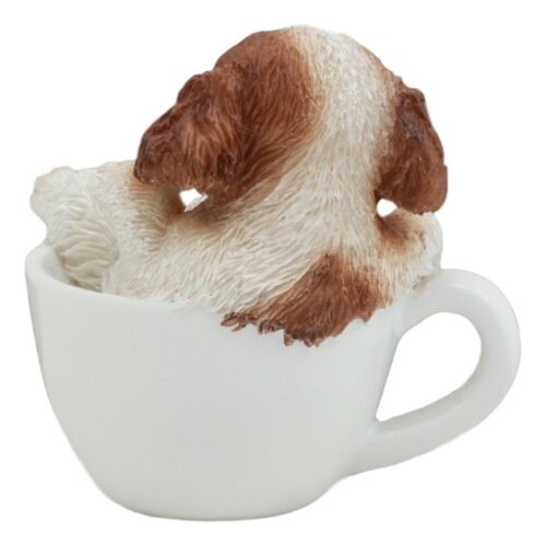 Ebros Gift Ebros Mini Adorable Cavalier King Charles Spaniel Dog Teacup Statue Pet Pal 2.5"H
