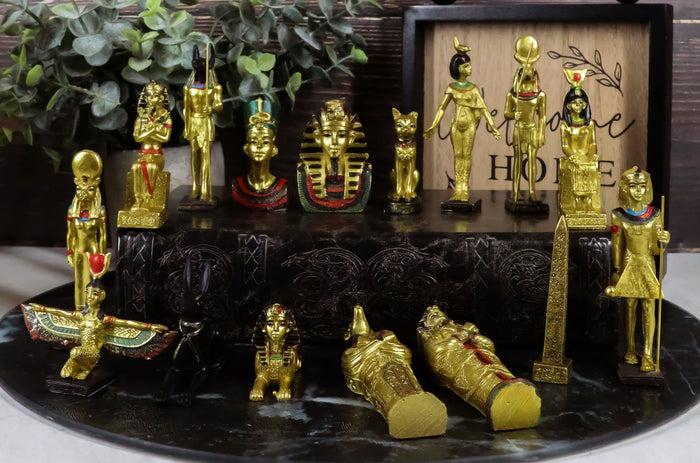 ebros gift Ebros Miniature Egyptian Obelisk Gods Goddesses Pharaoh And Royalty Figurine Set of 16