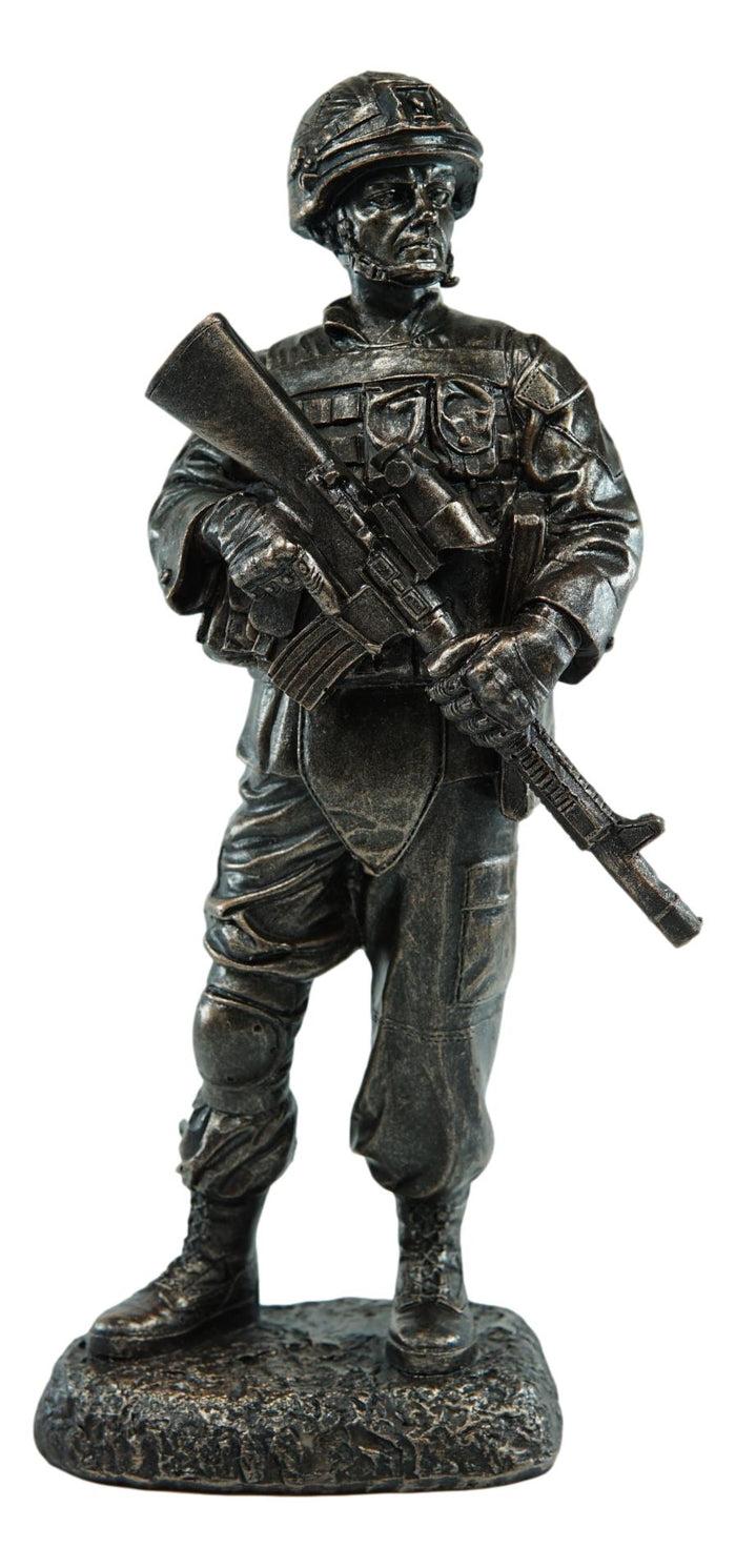Ebros Gift Ebros Modern Military Marine Soldier On Guard Carrying Rifle Decorative Figurine 10"H
