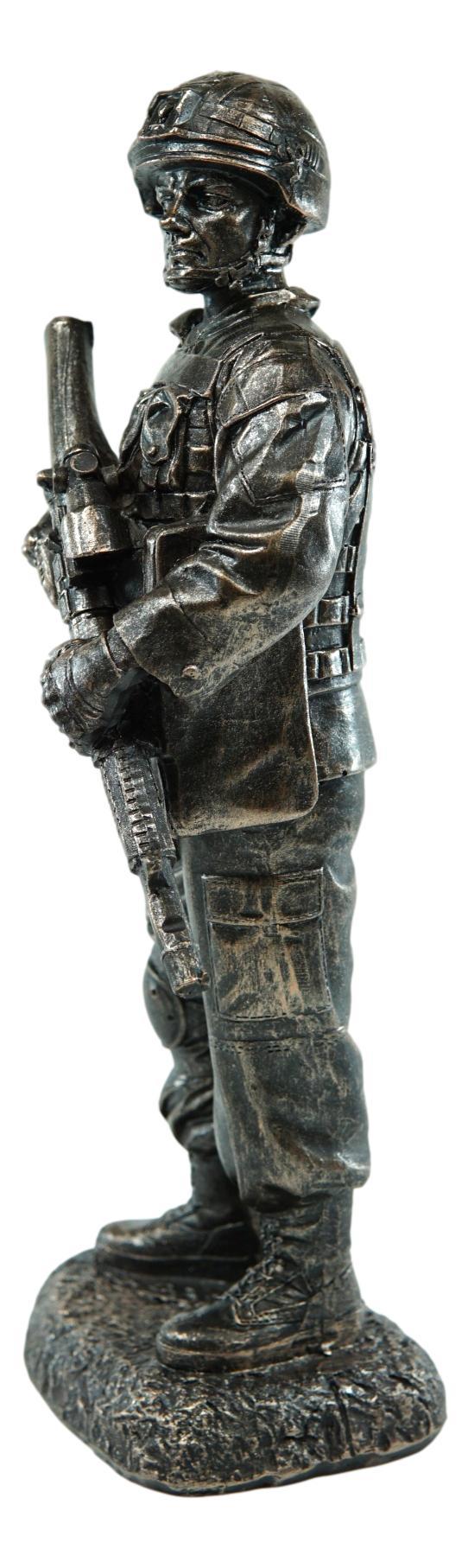 Ebros Gift Ebros Modern Military Marine Soldier On Guard Carrying Rifle Decorative Figurine 10"H