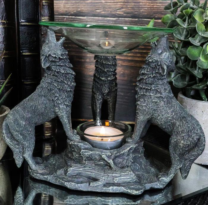 ebros gift Ebros Moonlight Three Howling Wolves Oil Warmer Or Wax Tart Burner Diffuser