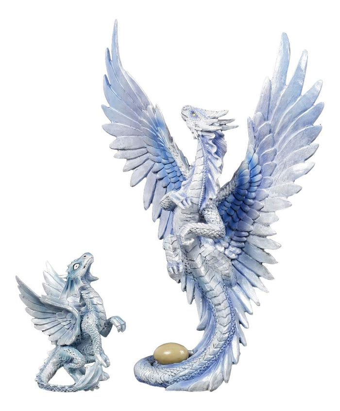 ebros gift Ebros Mother And Baby Cloud Wind Dragon Wyrmling Statue Figurine SET OF 2