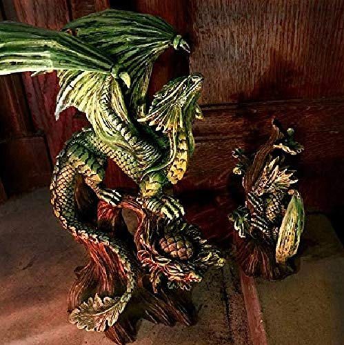 ebros gift Ebros Mother And Baby Gaia Tree Earth Dragon Wyrmling Statue Figurine SET OF 2