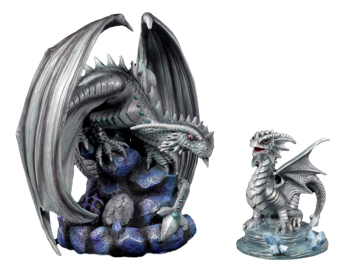 ebros gift Ebros Mother And Baby Rock Dragon Wyrmling Collectible Statue Figurine SET OF 2