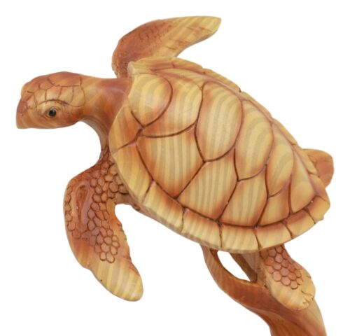 Ebros Gift Ebros Mother And Baby Sea Turtle Decor Statue 9" Tall Faux Wood Resin Figurine
