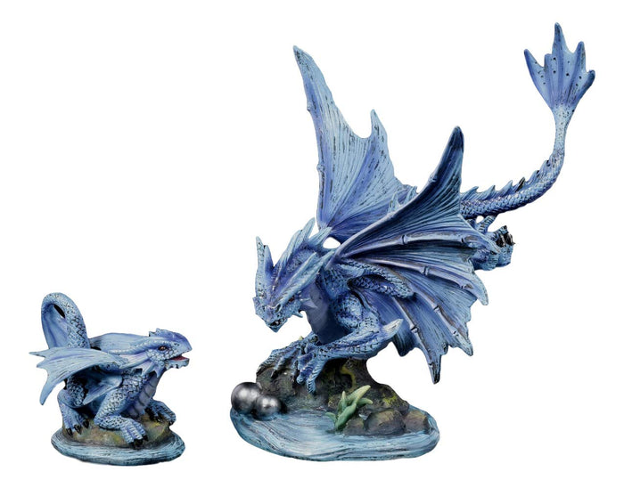 ebros gift Ebros Mother And Baby Water Dragon Wyrmling Collectible Statue Figurine SET OF 2