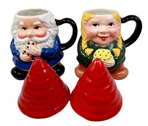 Ebros Gift Ebros Mr & Mrs Gnome Couple Ceramic Mug Coffee Cup Set Home Kitchen Figurine