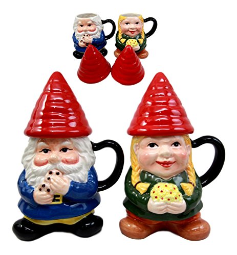 ebros gift Ebros Mr & Mrs Gnome Couple Ceramic Mug Coffee Cup Set Home Kitchen Figurine