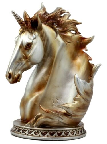 Ebros Gift Ebros Mystical Glade Silver Unicorn Bust Wine Holder Resin Figurine Bottle Caddy Decor