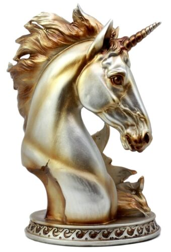 Ebros Gift Ebros Mystical Glade Silver Unicorn Bust Wine Holder Resin Figurine Bottle Caddy Decor