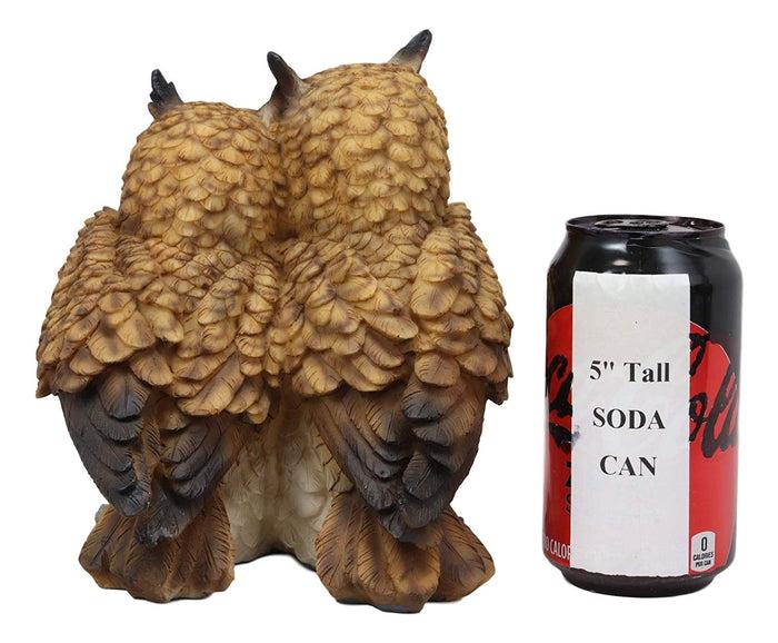 Ebros Gift Ebros Mystical Two Brown Great Horned Owl Couple Statue 7.25"Tall Whimsical Forest Nocturnal Taxidermy Owls Figurine