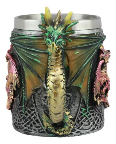 Ebros Gift Ebros Mythical Fantasy Fire And Earth Dragon With Celtic Knotwork Novelty Coffee Mug