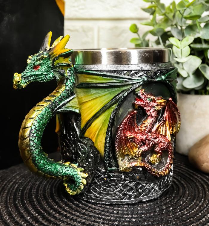 ebros gift Ebros Mythical Fantasy Fire And Earth Dragon With Celtic Knotwork Novelty Coffee Mug