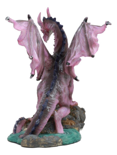 Ebros Gift Ebros Myths And Legends Twilight Pink River Dragon Statue Medieval Renaissance Serpentine Draco Fireball Breathing Creature Decor Figurine