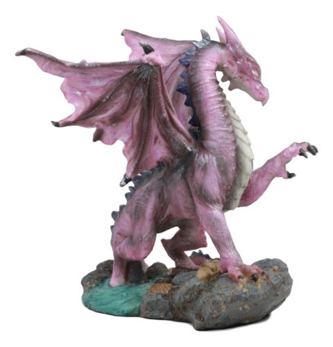Ebros Gift Ebros Myths And Legends Twilight Pink River Dragon Statue Medieval Renaissance Serpentine Draco Fireball Breathing Creature Decor Figurine