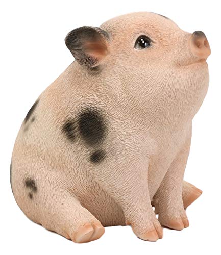 Ebros Gift Ebros Napoleon Fat Piglet Pig Statue 6" Long With Glass Eyes Piggy Figurine