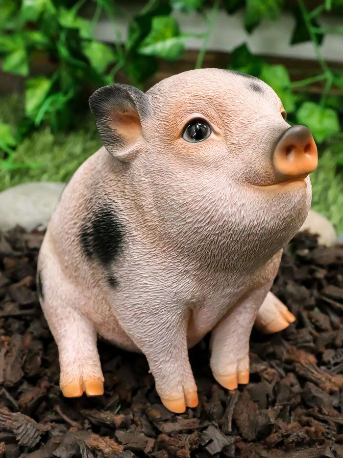 ebros gift Ebros Napoleon Fat Piglet Pig Statue 6" Long with Glass Eyes Piggy Figurine