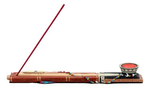 Ebros Gift Ebros Native Indian Covenant Peace Pipe Calumet Incense Burner Fragrance Statue
