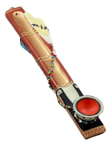 Ebros Gift Ebros Native Indian Covenant Peace Pipe Calumet Incense Burner Fragrance Statue