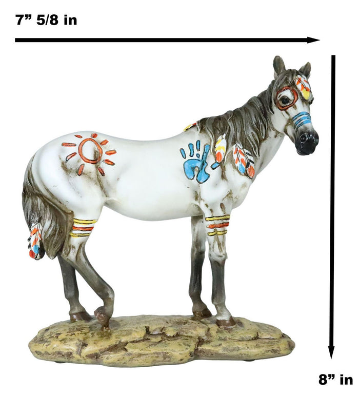 Ebros Gift Ebros Native Indian Tribal Beauty Medicine Spirit Horse Hand Crafted Statue 8"H Decor