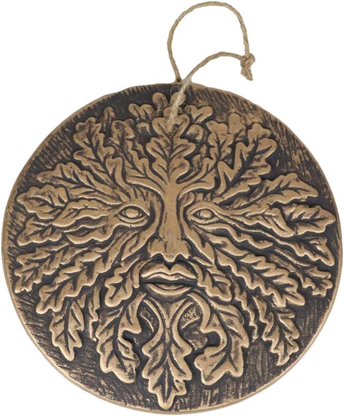 Ebros Gift Ebros Nature Spirit God Celtic Greenman Terracotta Round Medal Wall Decor Plaque
