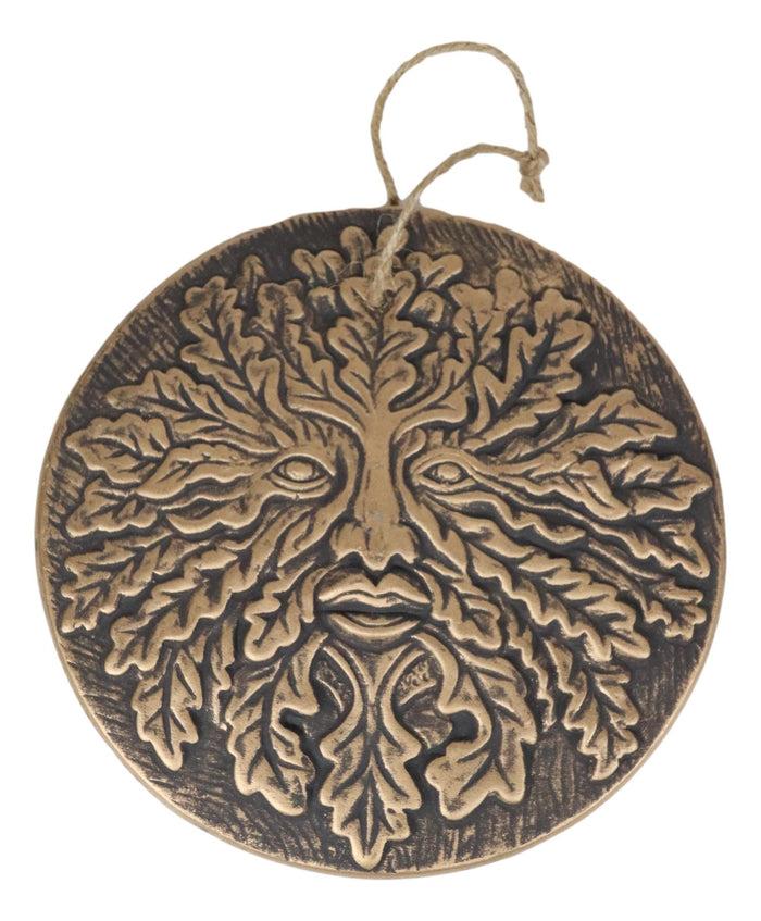 Ebros Gift Ebros Nature Spirit God Celtic Greenman Terracotta Round Medal Wall Decor Plaque