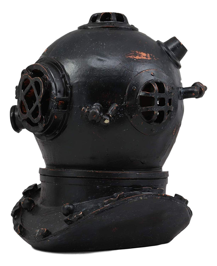 Ebros Gift Ebros Nautical Black Steampunk Diving Helmet Figurine With LED Night Light 9" Tall