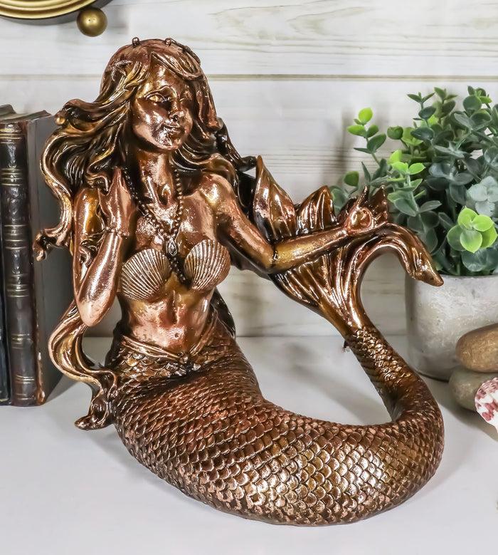 Ebros Gift Ebros Nautical Coastal Beach Mermaid Wine Holder Figurine In Bronze Finish Resin