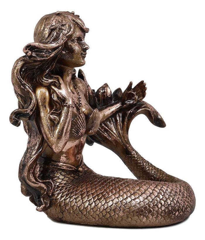 Ebros Gift Ebros Nautical Coastal Beach Mermaid Wine Holder Figurine In Bronze Finish Resin