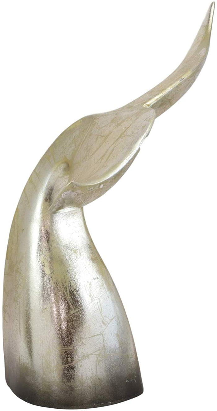 Ebros Gift Ebros Nautical Coastal Marine Large Baleen Humpback Whale Tail Museum Gallery Design Statue 16.25" H In Rustic Gold Antique Finish Sea Life Decorative Office Library Shelf Desktop Decor Figurines