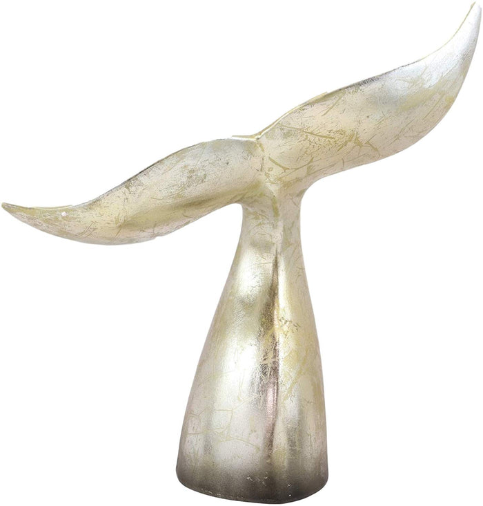 Ebros Gift Ebros Nautical Coastal Marine Large Baleen Humpback Whale Tail Museum Gallery Design Statue 16.25" H In Rustic Gold Antique Finish Sea Life Decorative Office Library Shelf Desktop Decor Figurines