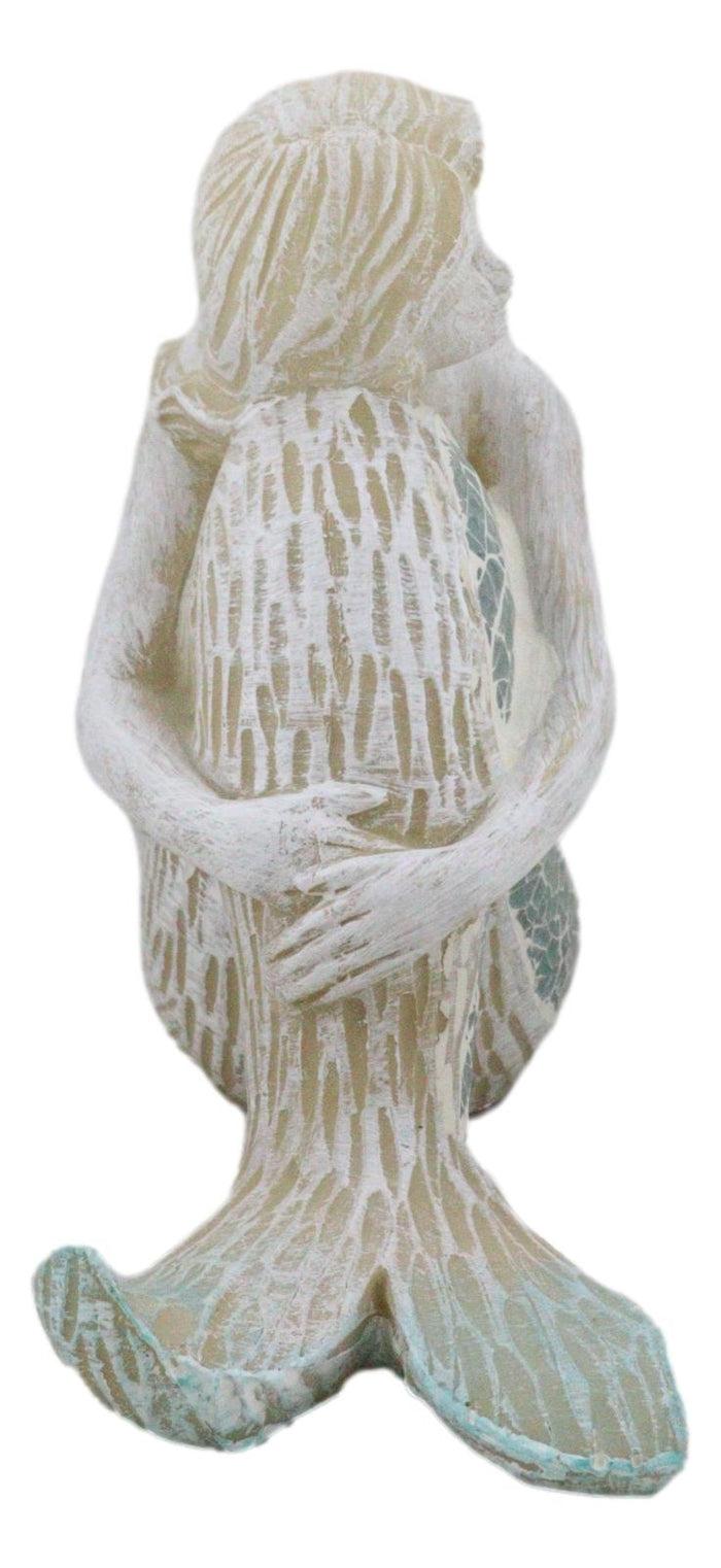 Ebros Gift Ebros Nautical Goddess Mermaid Maiden Resting Decorative Crushed Glass Art Figurine 7.75"H