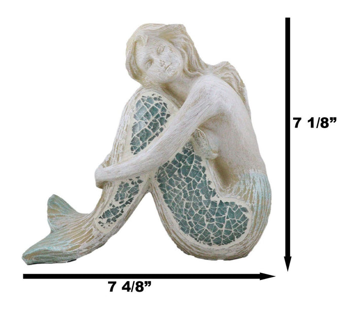 Ebros Gift Ebros Nautical Goddess Mermaid Maiden Resting Decorative Crushed Glass Art Figurine 7.75"H