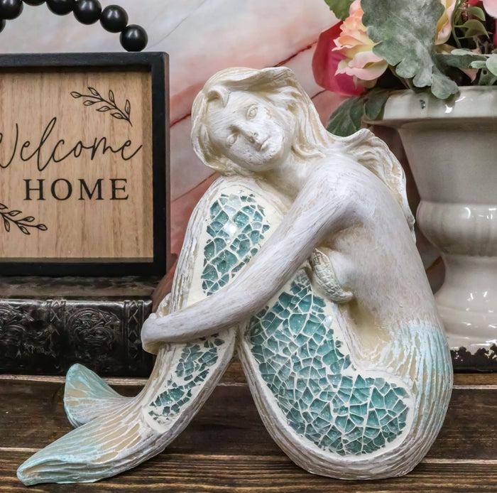ebros gift Ebros Nautical Goddess Mermaid Maiden Resting Decorative Crushed Glass Art Figurine 7.75"H