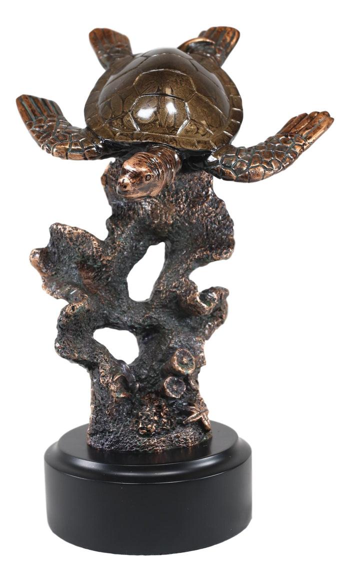 Ebros Gift Ebros Nautical Marine Giant Sea Turtle Exploring Underwater Coral Reef Statue