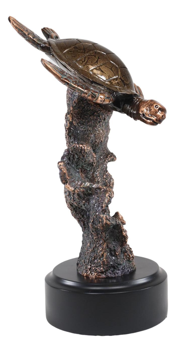 Ebros Gift Ebros Nautical Marine Giant Sea Turtle Exploring Underwater Coral Reef Statue