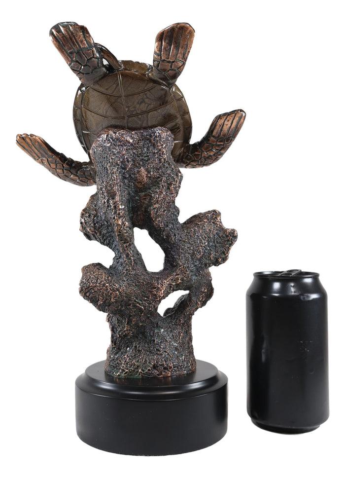Ebros Gift Ebros Nautical Marine Giant Sea Turtle Exploring Underwater Coral Reef Statue